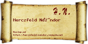 Herczfeld Nándor névjegykártya